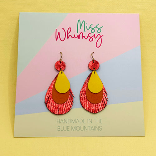 Peacock Dangles - Fire