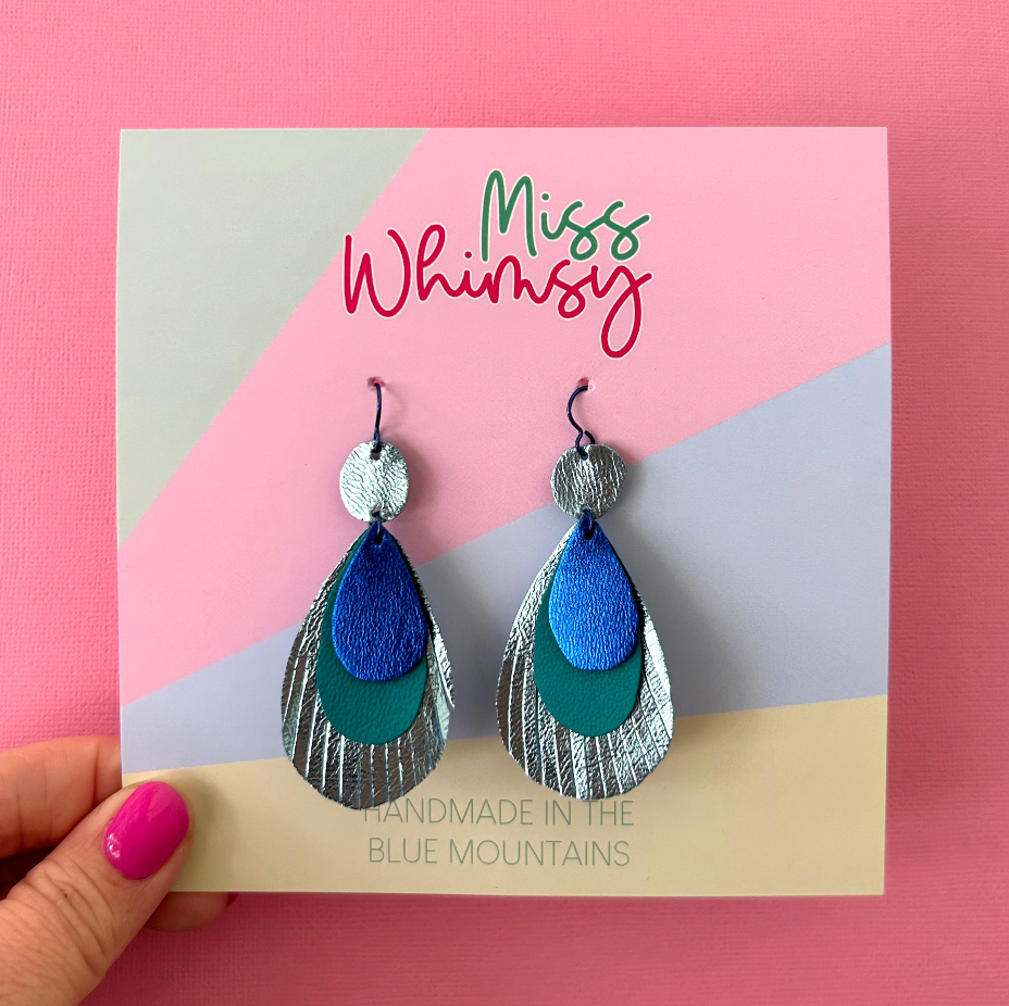 Peacock Dangles - Ocean