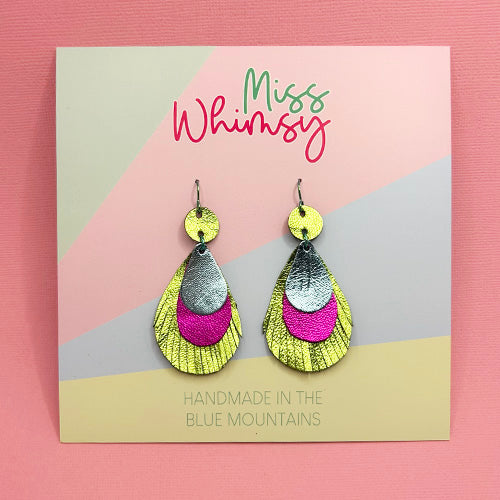 Peacock Dangles - Lime Shine
