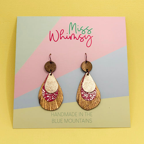 Peacock Dangles - Cherry Chocolate