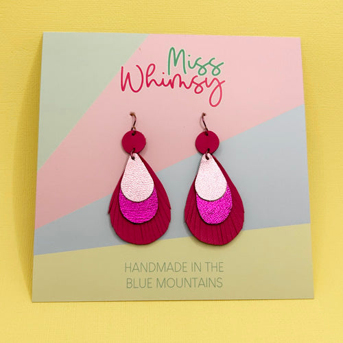 Peacock Dangles - Flamingo