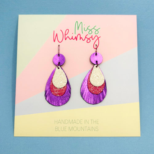 Peacock Dangles - Berry Delight